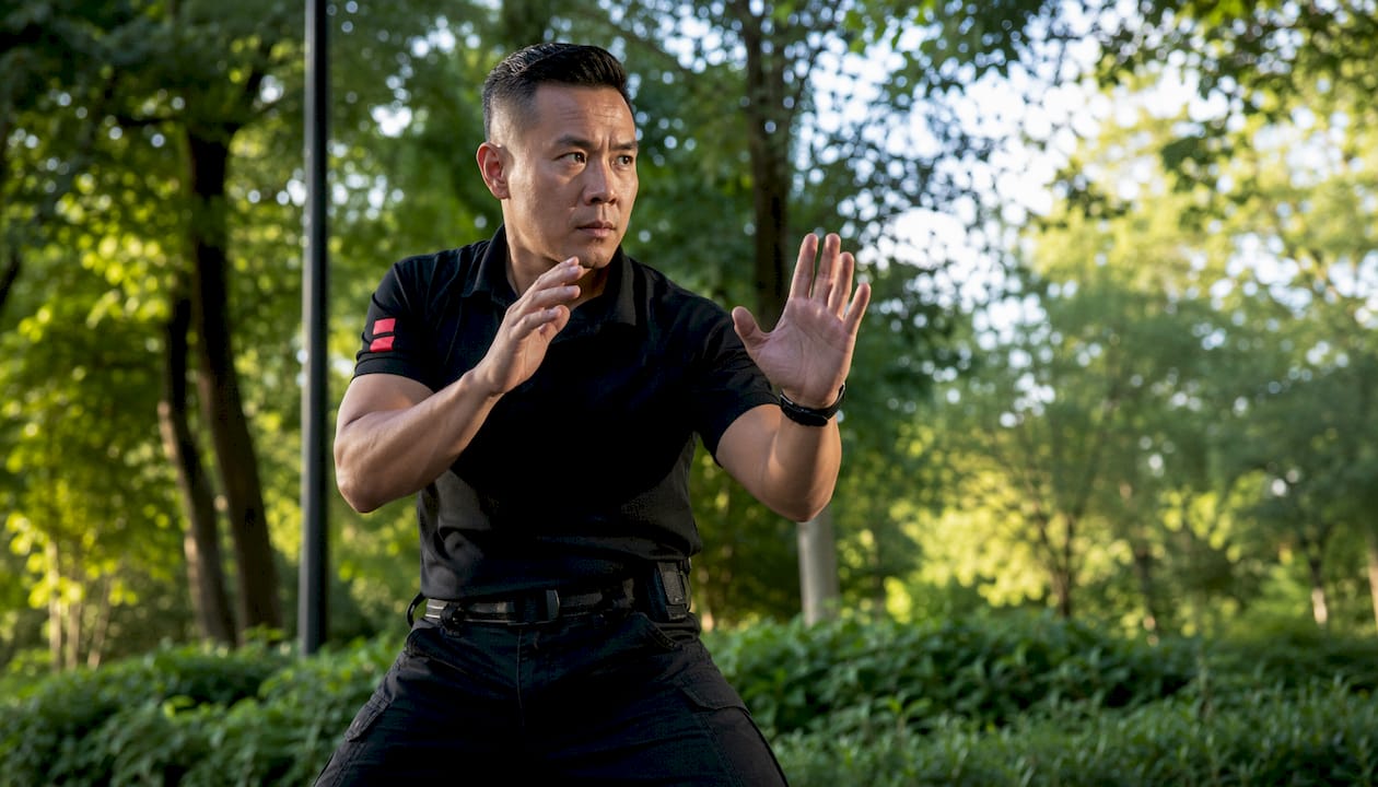 Executive protection agent training stance
