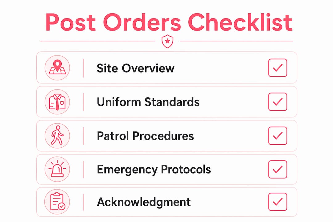 Infographic listing key post order checklist components