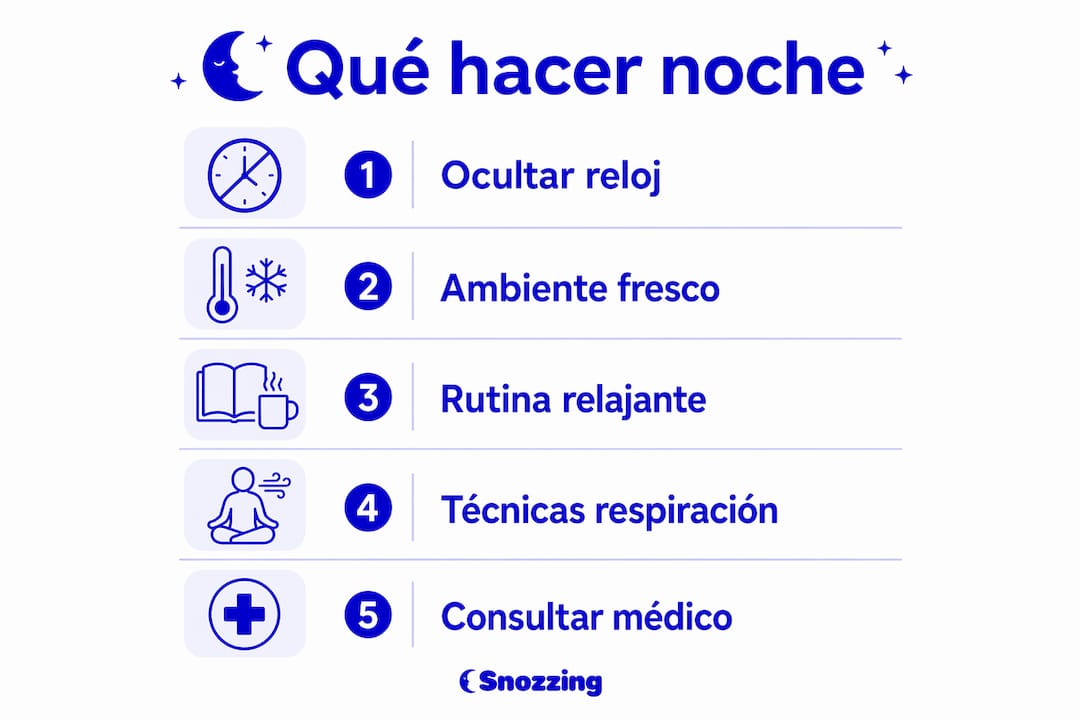 Guía visual con pasos sencillos para combatir el insomnio