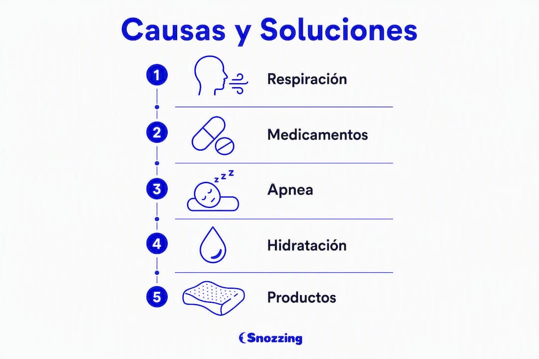 Infografía: guía práctica para comprender la sequedad bucal durante la noche