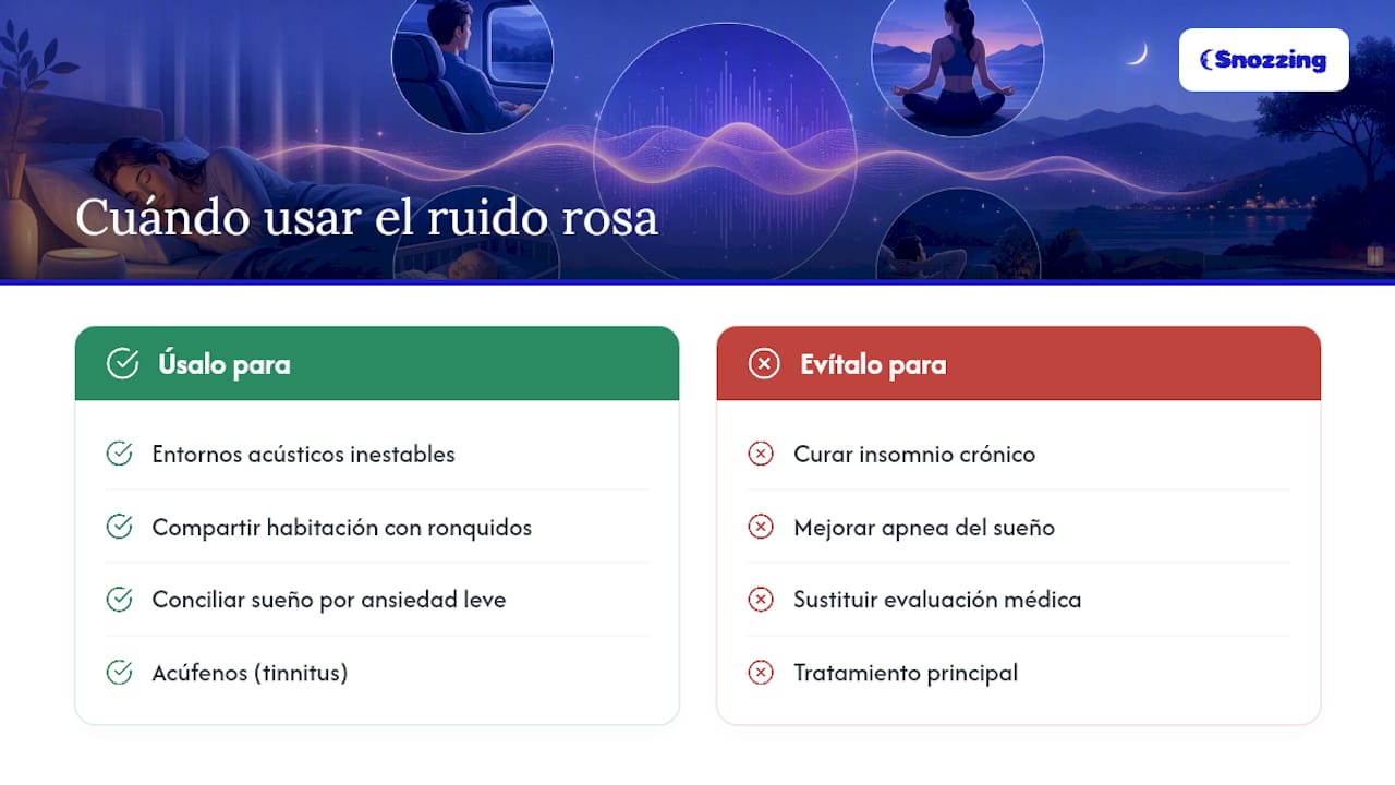 ¿En qué situaciones puede ayudarte el ruido rosa? — overview diagram