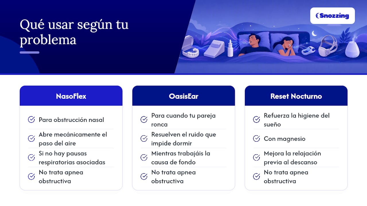 Cómo pueden ayudar los productos de Snozzing en tu caso — overview diagram