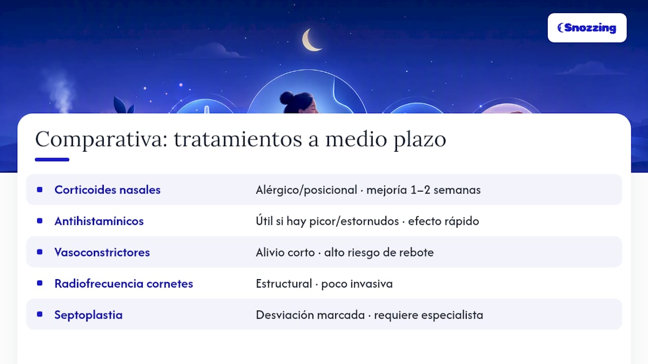 Comparativa de tratamientos para la rinitis nocturna