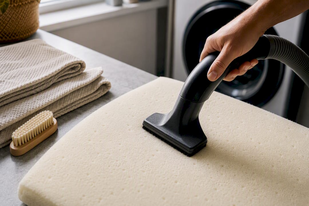 Mano aspirando espuma viscoelástica