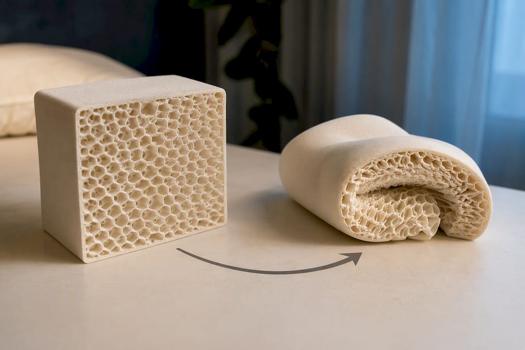 Estructura celular de espuma deformada