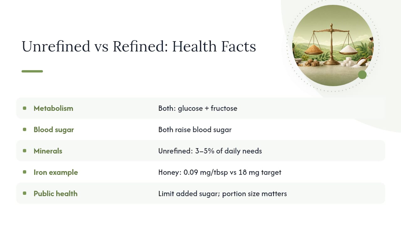Is Unrefined Sugar Actually Healthier? — overview diagram