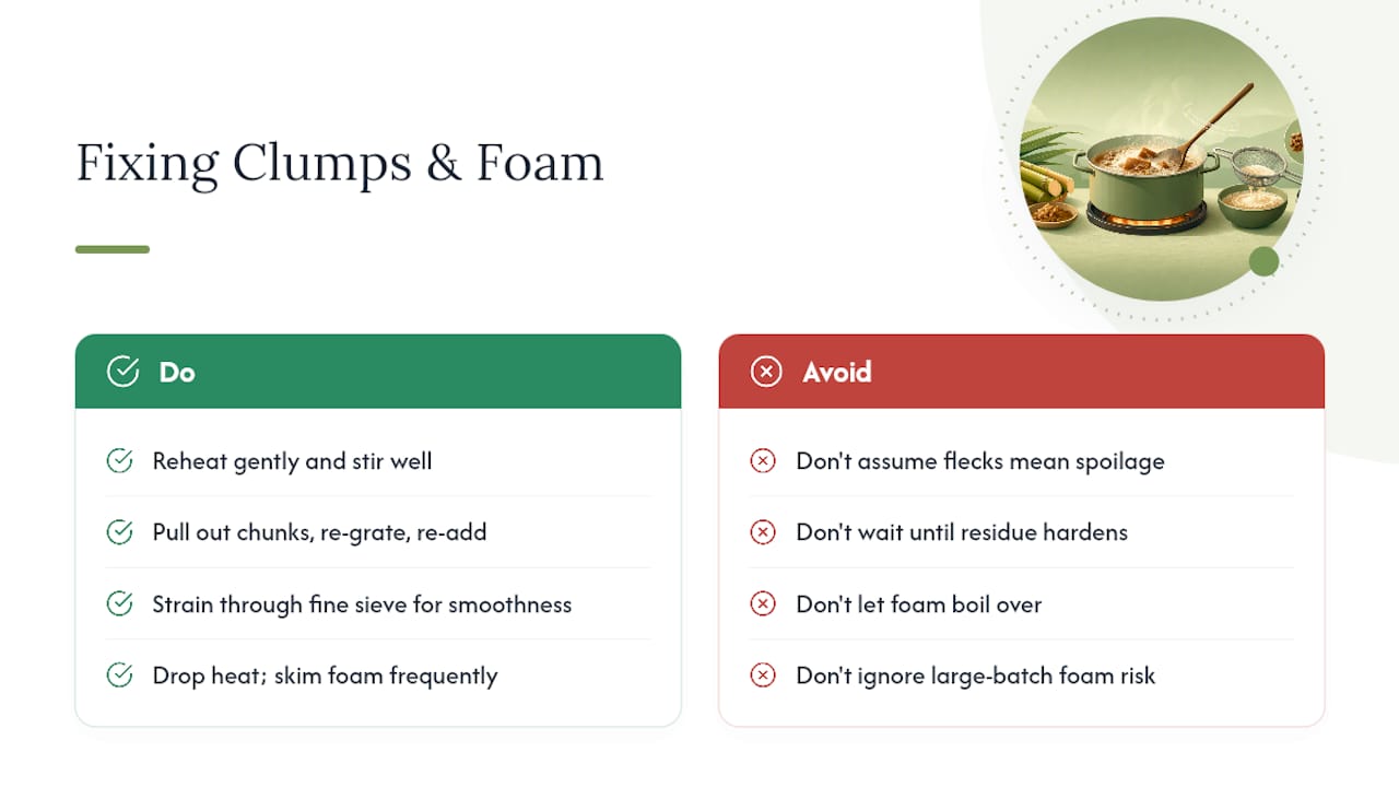 Fixing Clumps, Grit, and Foaming Problems — overview diagram