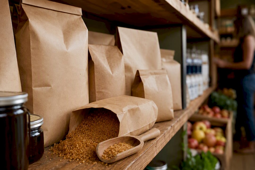 Small panela packs on specialty grocer shelf