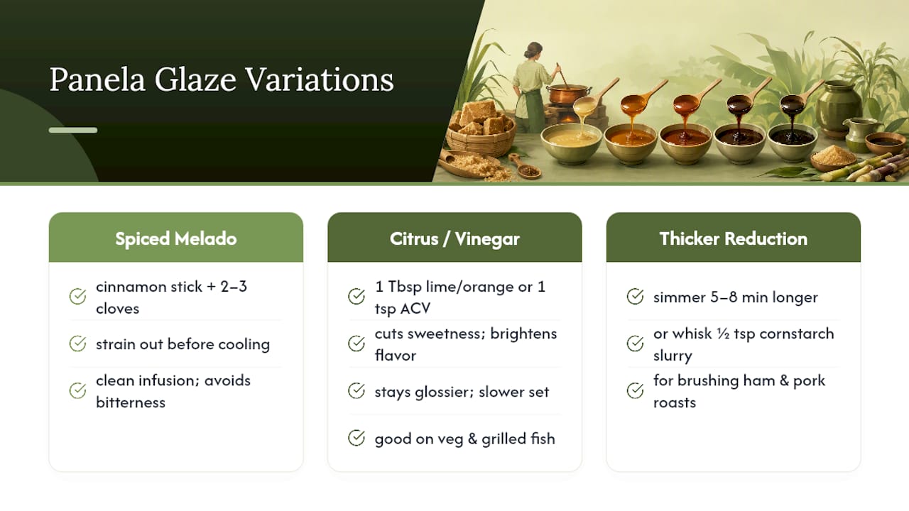 Three panela glaze variation paths