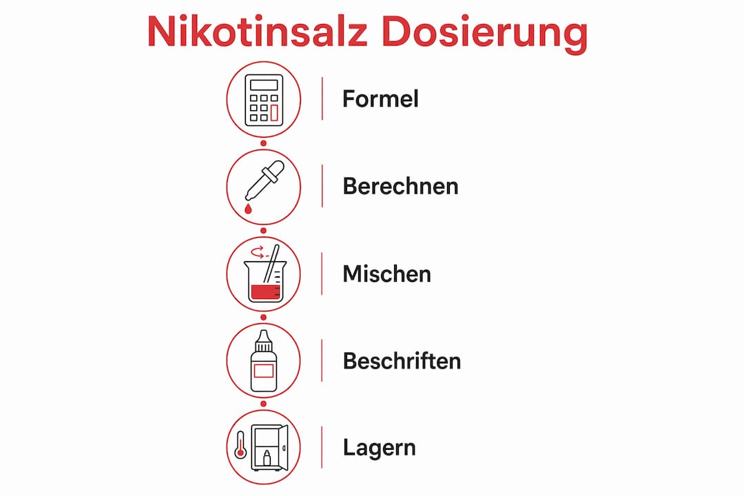 Trin-for-trin-vejledning i dosering af nikotinsalt – tydeligt illustreret som infografik