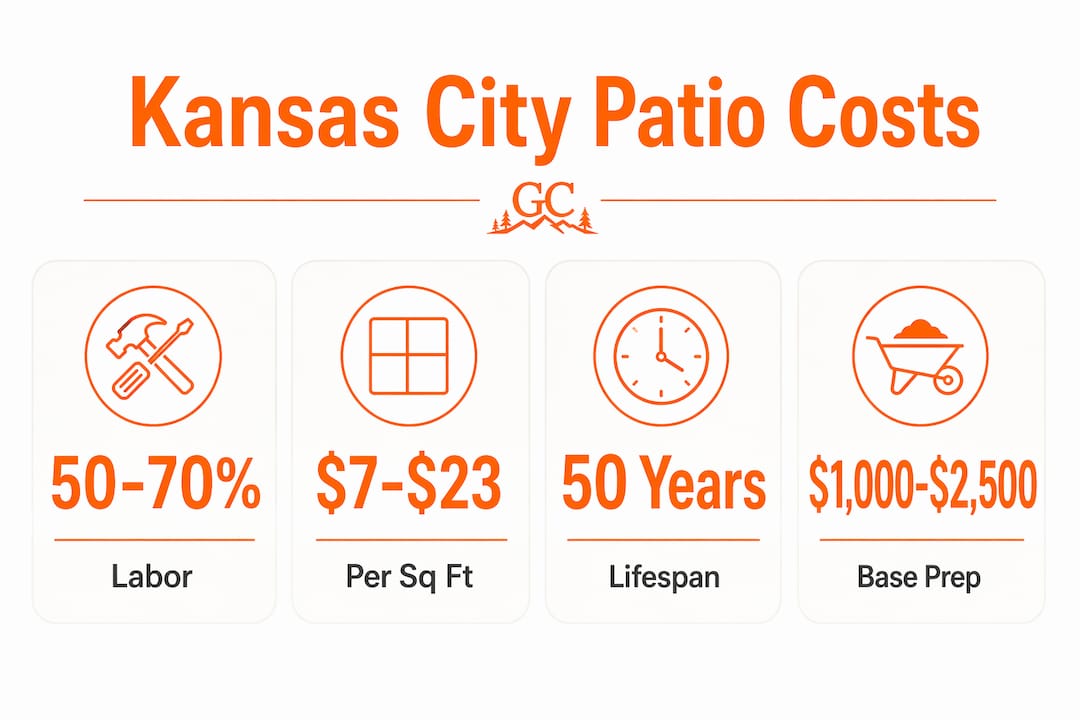 Infographic displaying key paver patio cost statistics