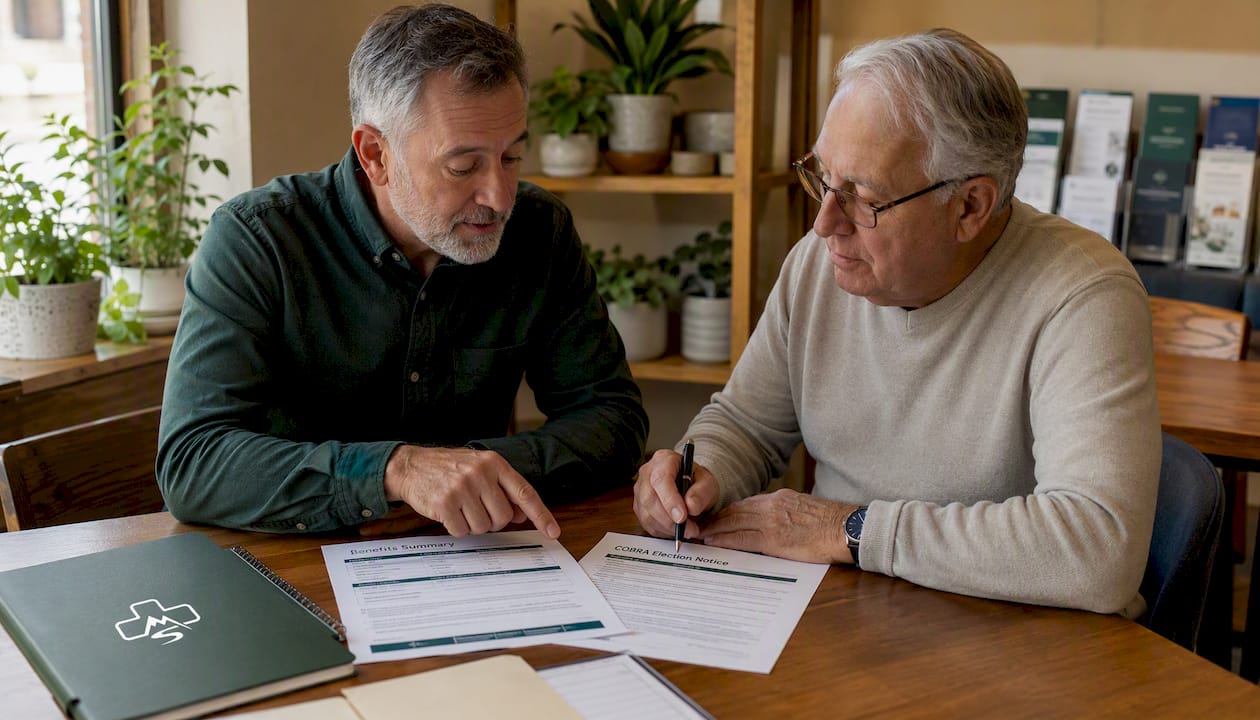 Medicare agent assisting client with COBRA