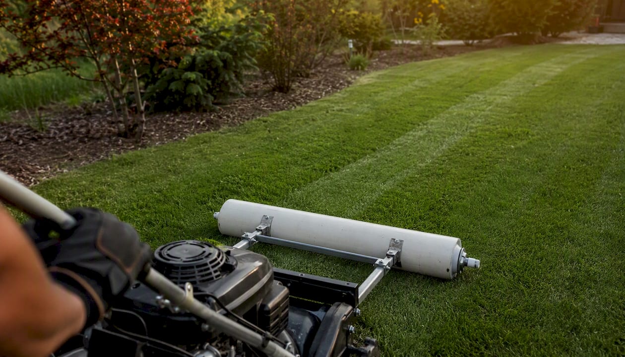DIY PVC roller behind lawn mower