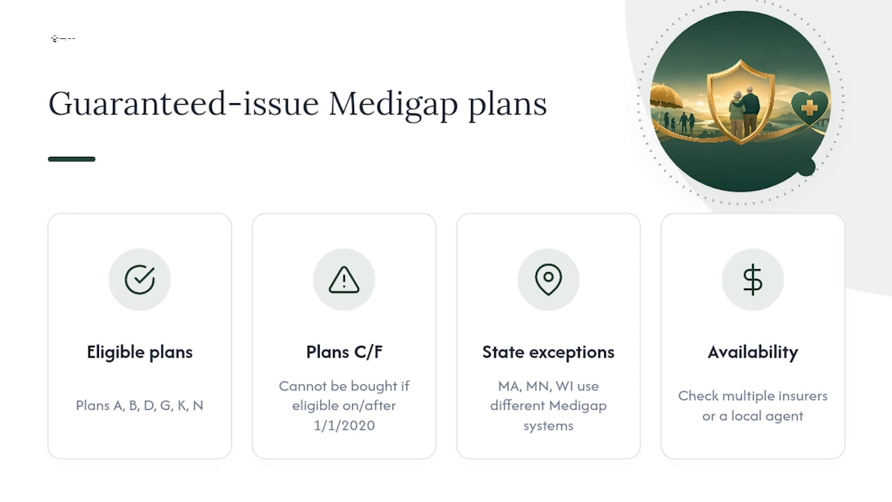 Diagram of eligible Medigap plans with restrictions