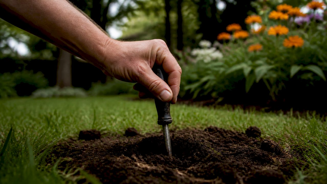 Screwdriver test for soil compaction