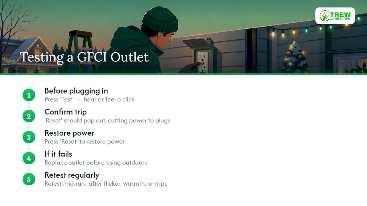 Diagram of GFCI outlet testing process