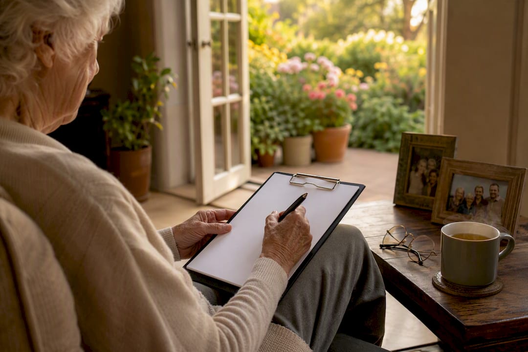 Senior filling health risk assessment form