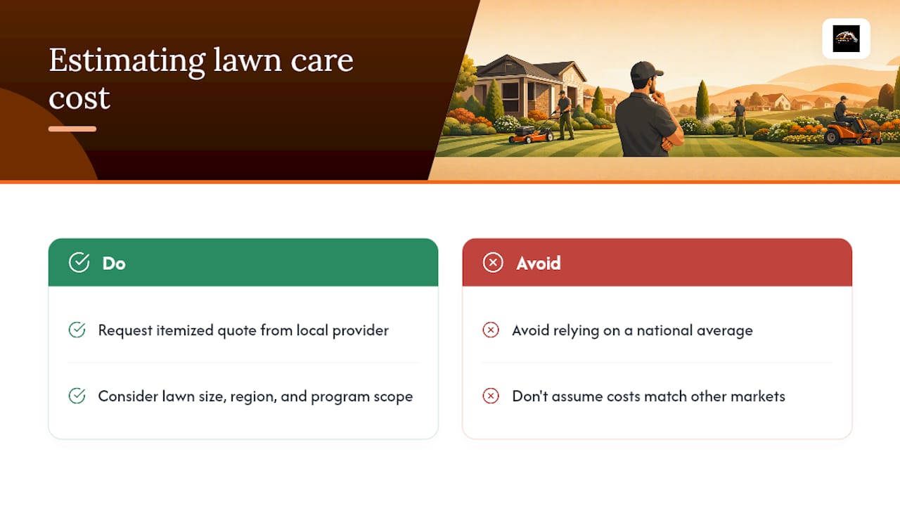 Diagram of lawn care service cost components