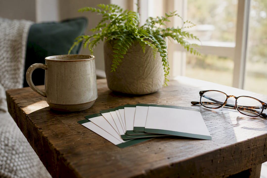 Medicare Supplement insurance cards on rustic table
