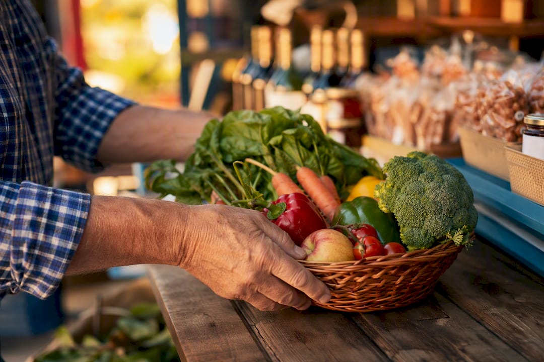 Grocery basket with allowed flex card items