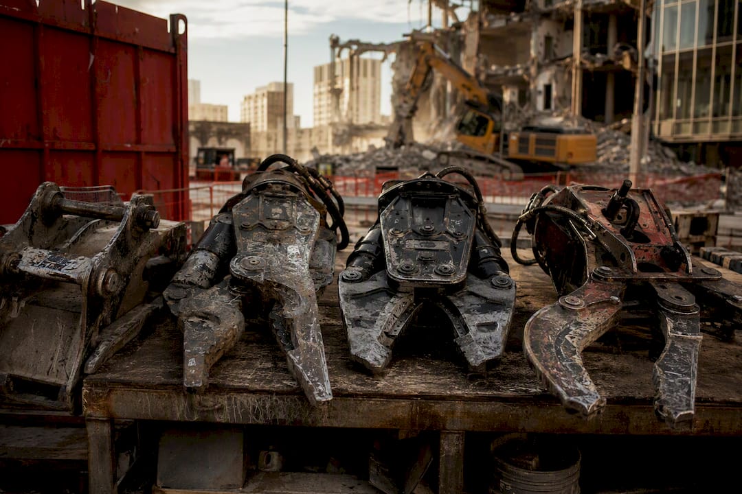 Demolition machine attachments for different materials