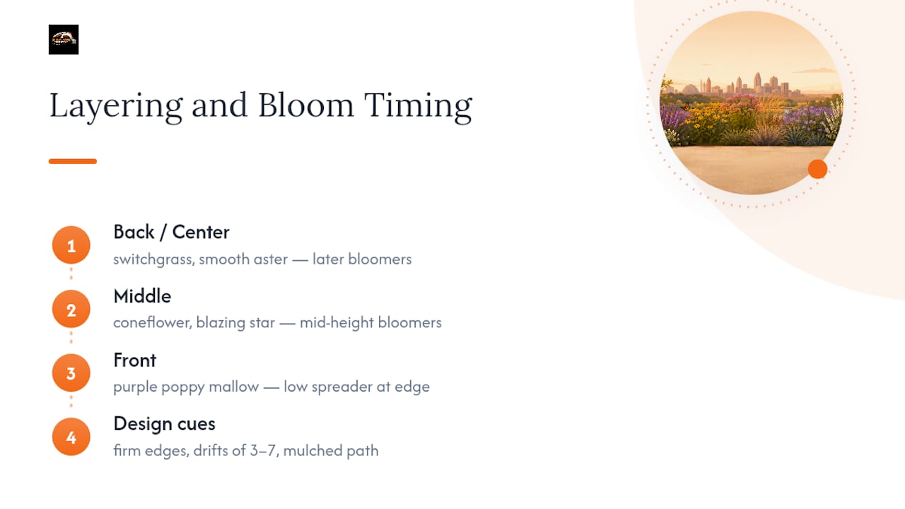 Diagram of native bed layer placement and bloom timeline