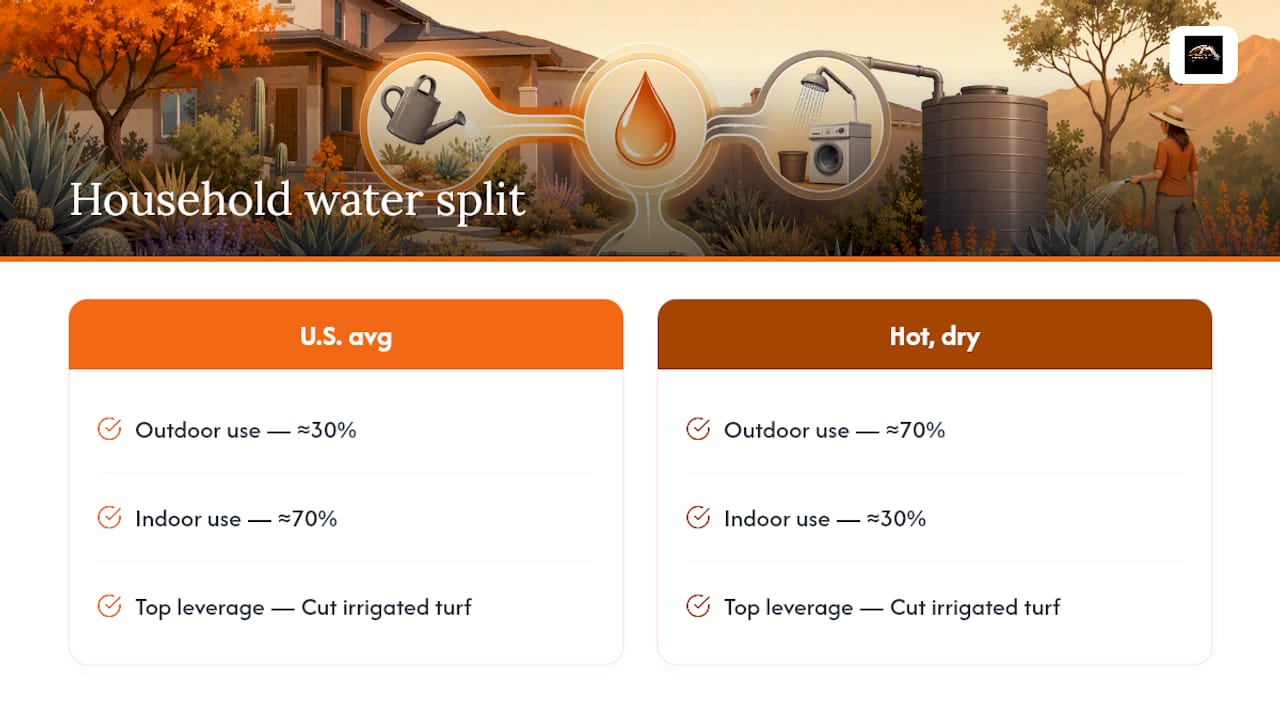 Diagram of outdoor household water use proportions