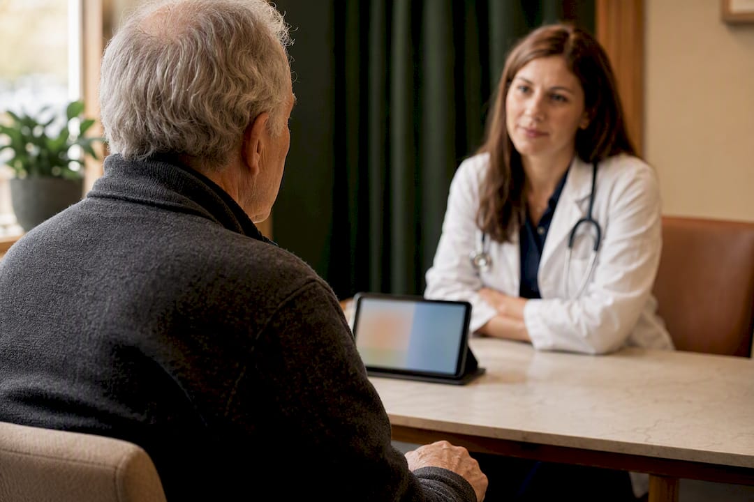 Senior completing a Medicare depression screening