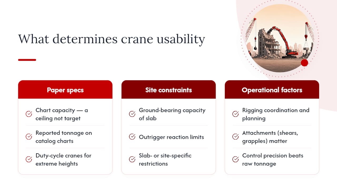 The Gap Between Crane Specs and Crane Reality — overview diagram