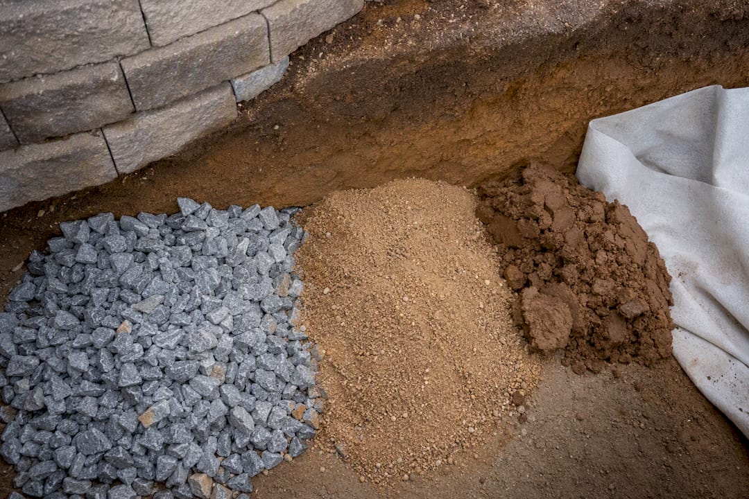 Crushed stone clay and filter fabric