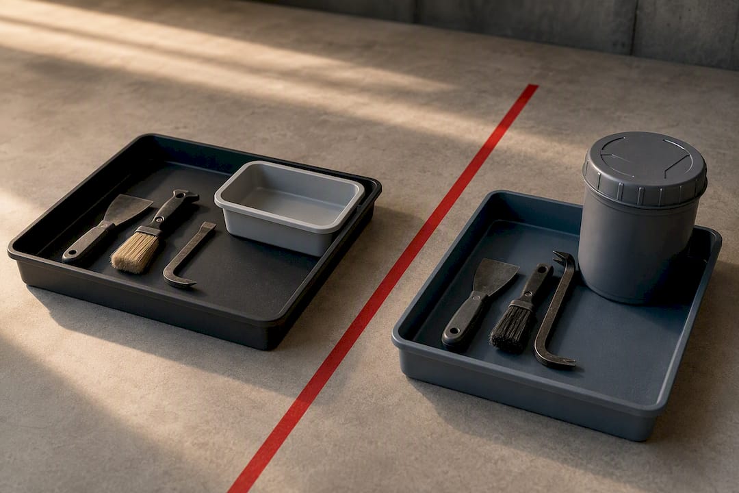 Separated clean and dirty abatement tools
