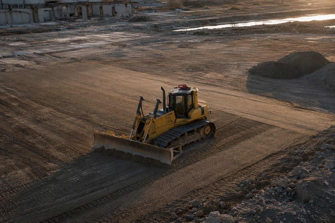 Industrial parcel being graded after demolition