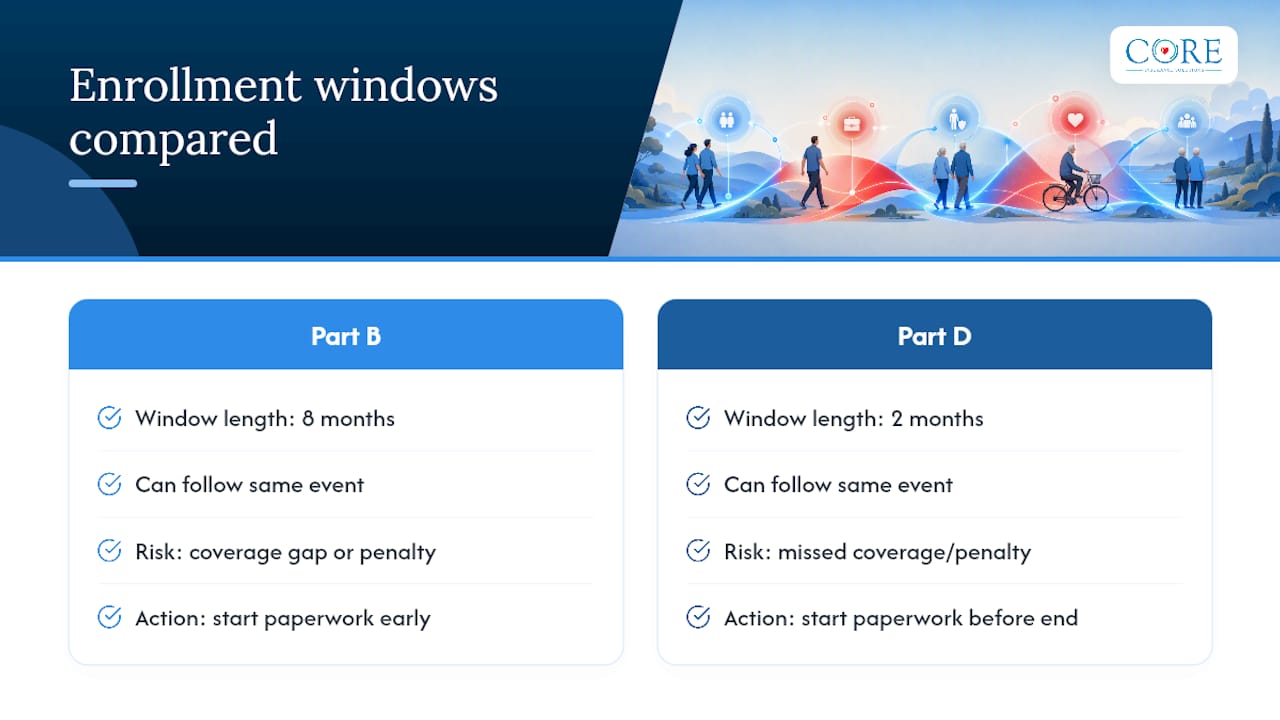 Part B and Part D deadline comparison
