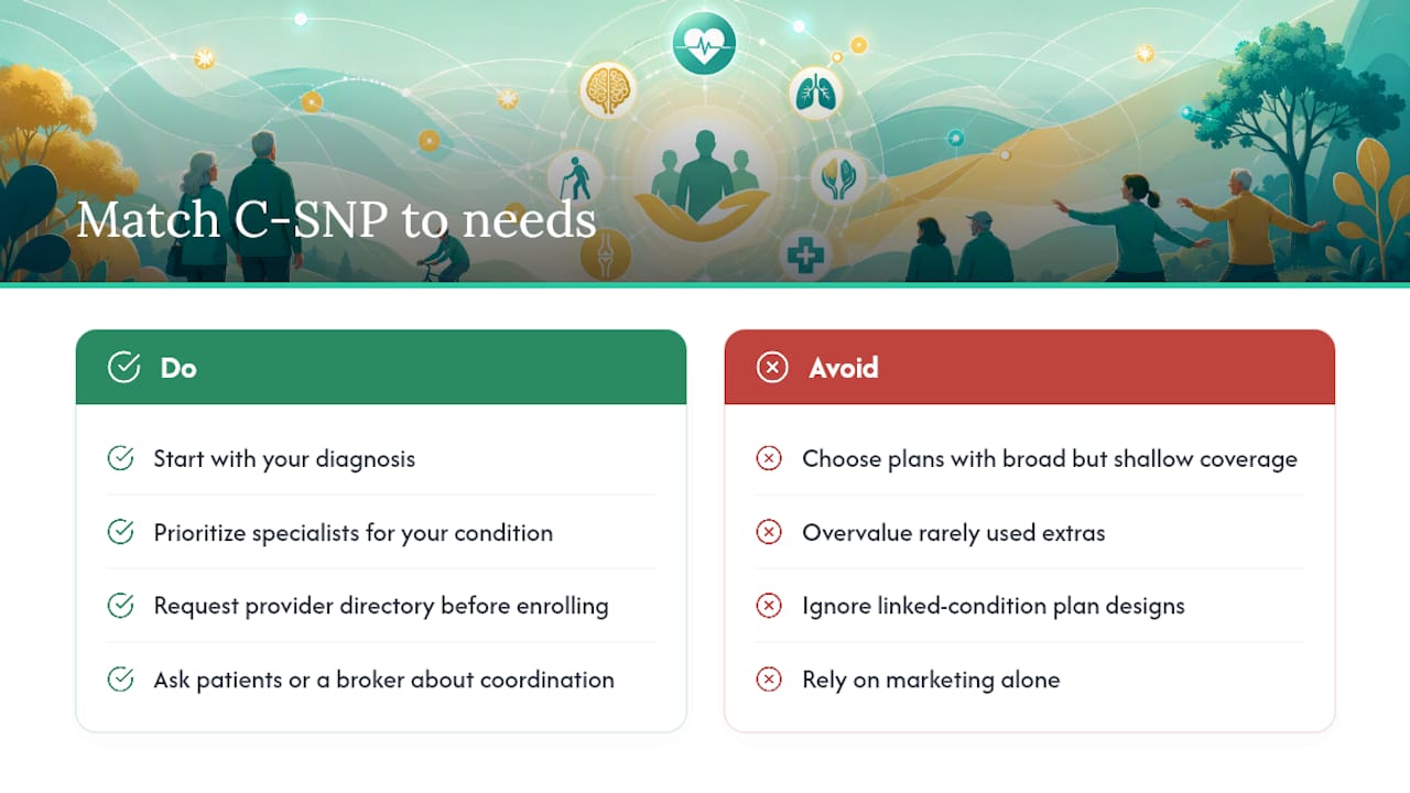 Matching a C-SNP to Your Actual Health Needs — overview diagram