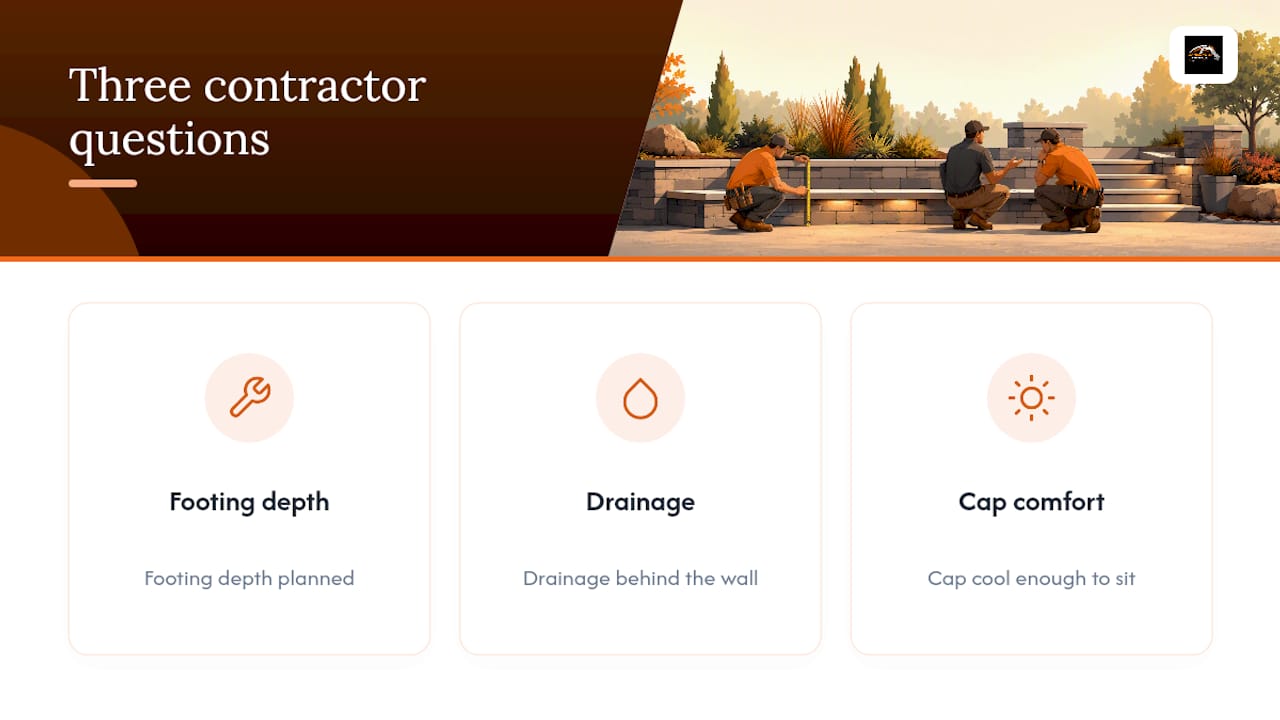 Three questions for a seat wall contractor