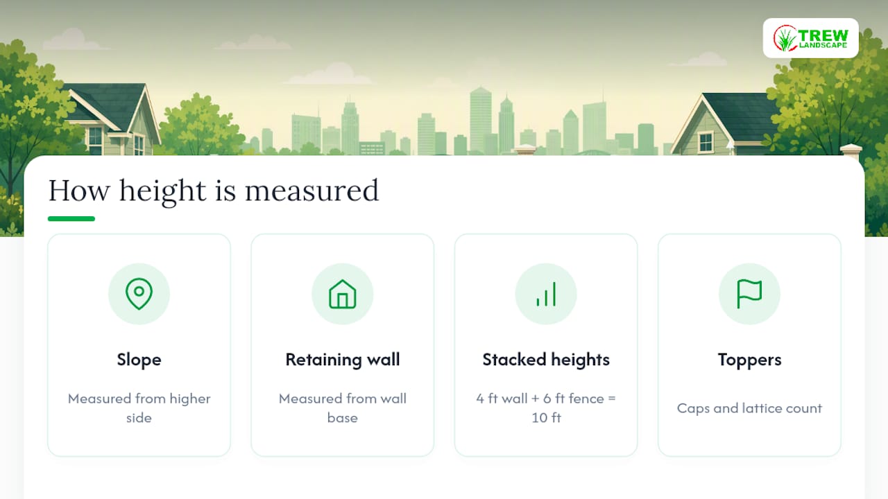 Fence height measurement on sloped ground