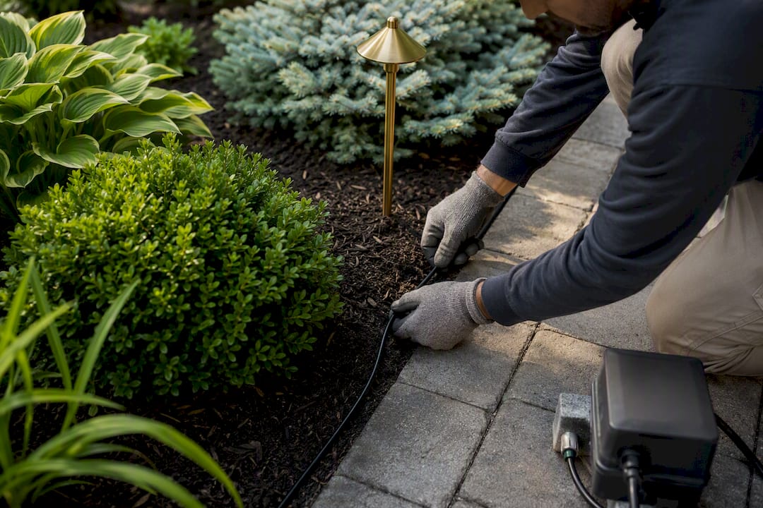 Planning landscape lighting cable and transformer