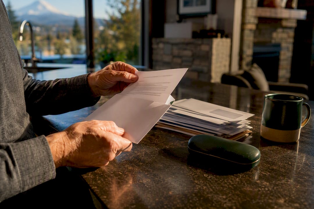 Hands reviewing a Medicare notice letter