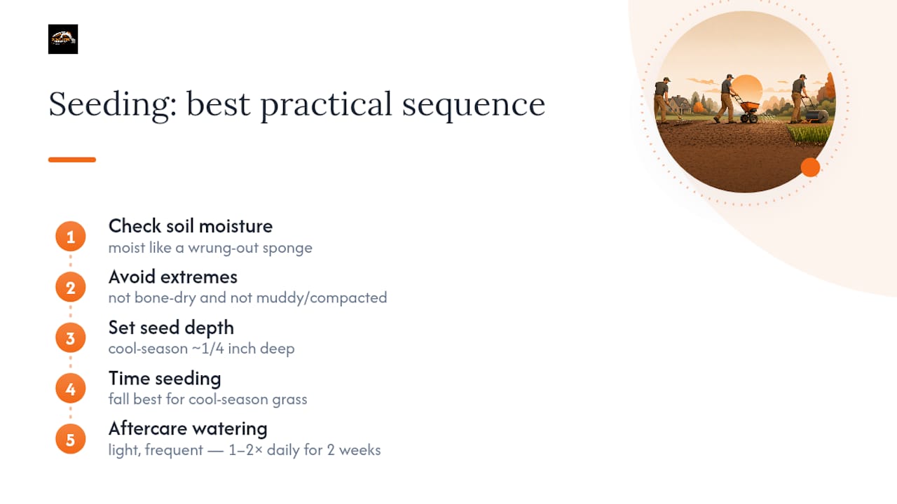 Lawn seeding depth moisture and watering steps