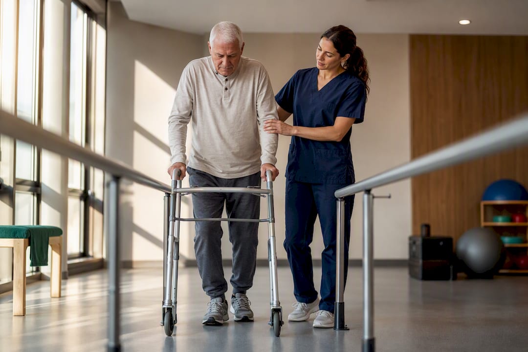 Older adult receiving skilled nursing rehabilitation