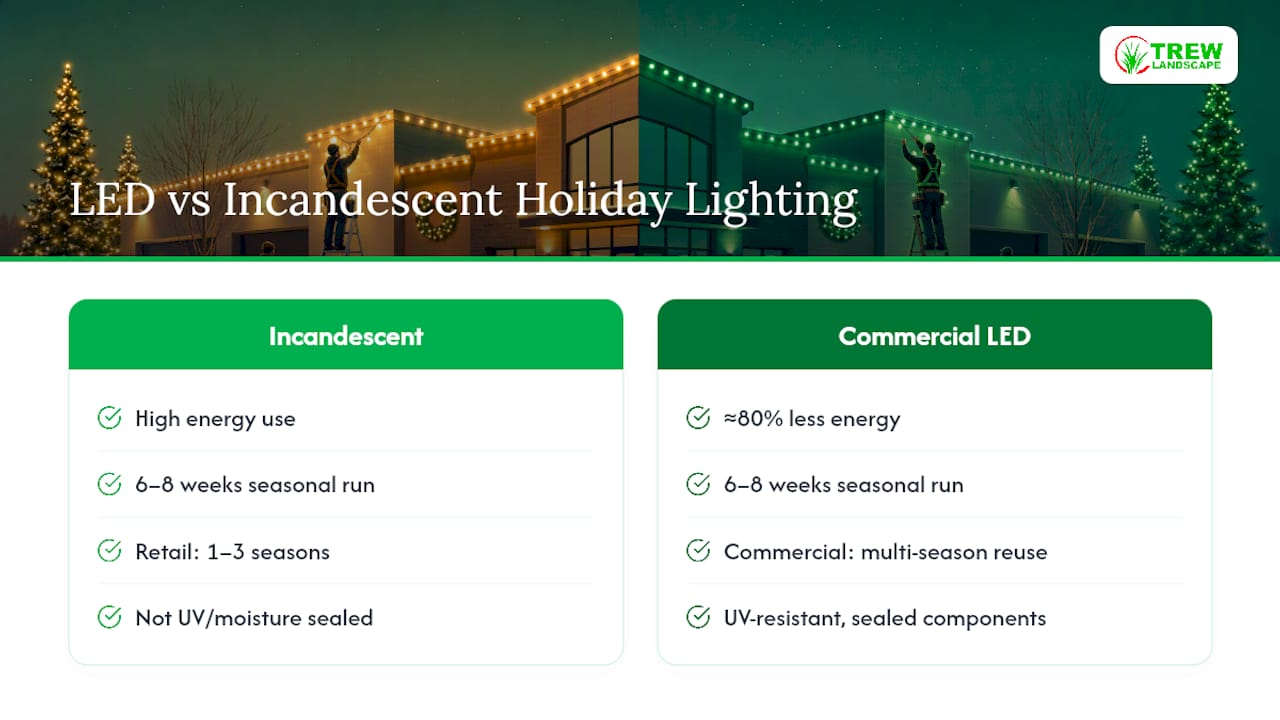 LED holiday lighting energy and reuse comparison