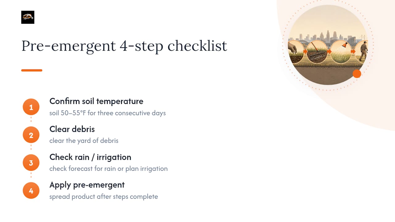 Four-step pre-emergent application checklist