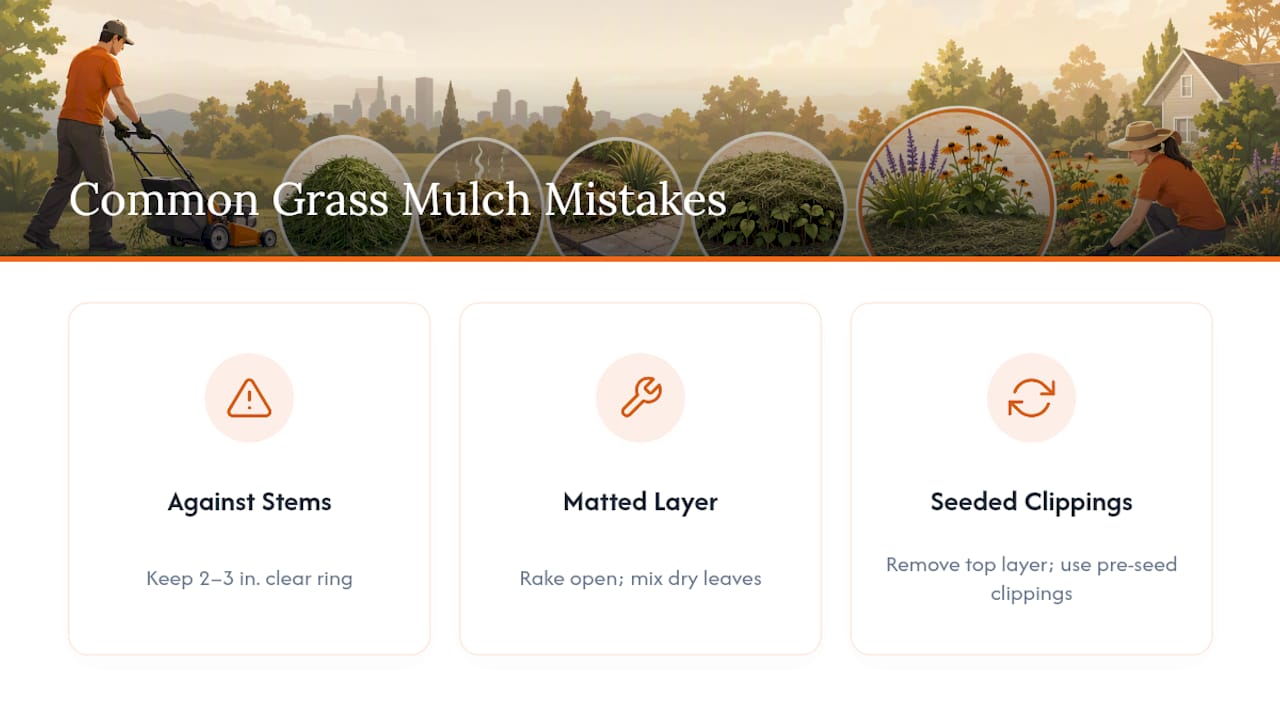 Three common grass mulch mistakes and fixes
