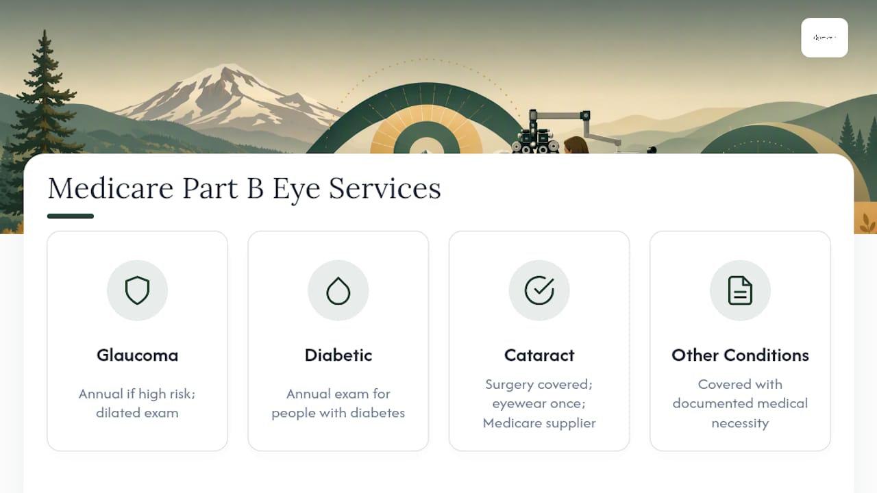 Four Medicare-covered eye care categories