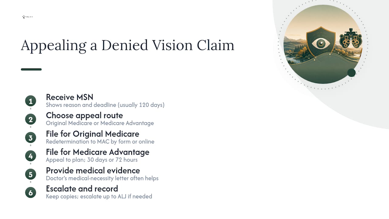 How Do You Appeal a Denied Vision Claim? — overview diagram