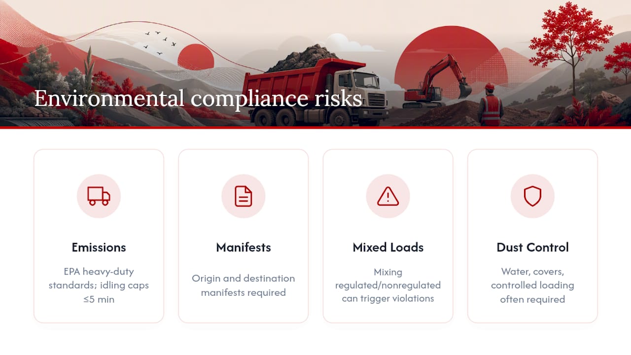 Environmental Rules That Affect Dump Trucking Operations — overview diagram