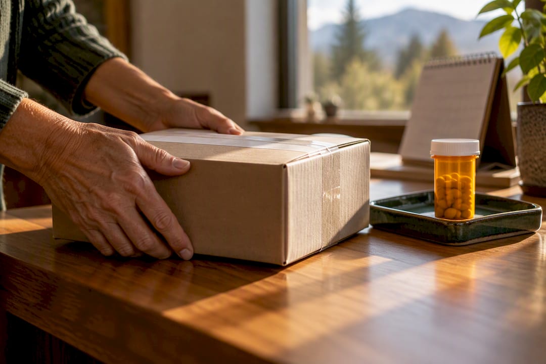 Prescription shipment prepared for mail order