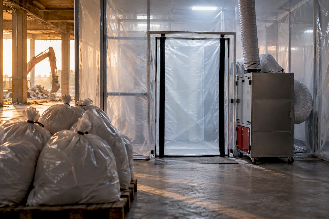 Industrial containment area for hazardous material abatement