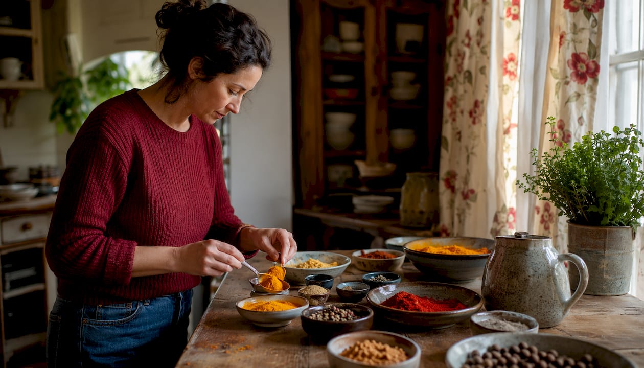 Home cook preparing paprika alternatives in kitchen