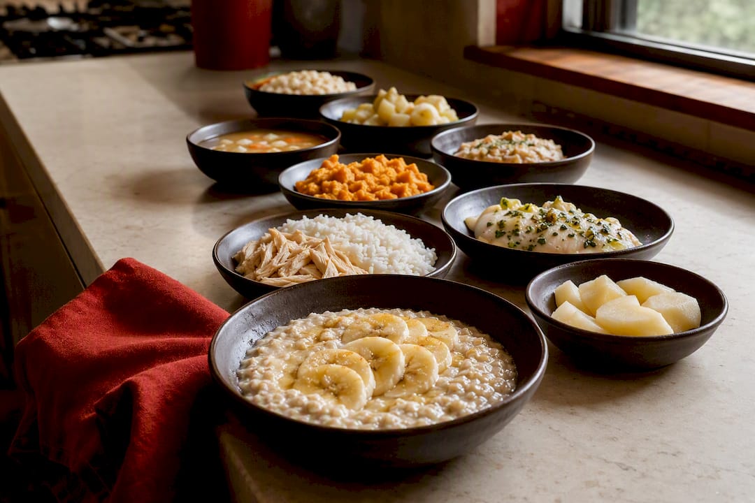 Gentle meals arranged for a seven-day plan